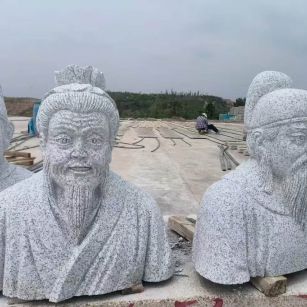 山南 白麻花岗岩石材人物立体雕刻