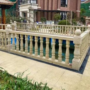 山南黄金麻花岗岩石材栏杆，扶手，将军柱，花瓶柱