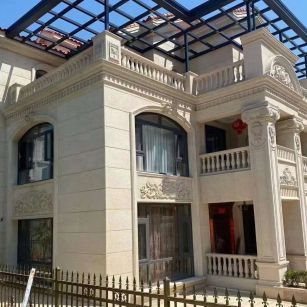 山南 黄金麻花岗岩荔枝面别墅外墙干挂