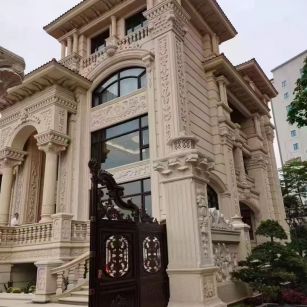 山南 黄金麻花岗岩别墅外墙干挂效果展示