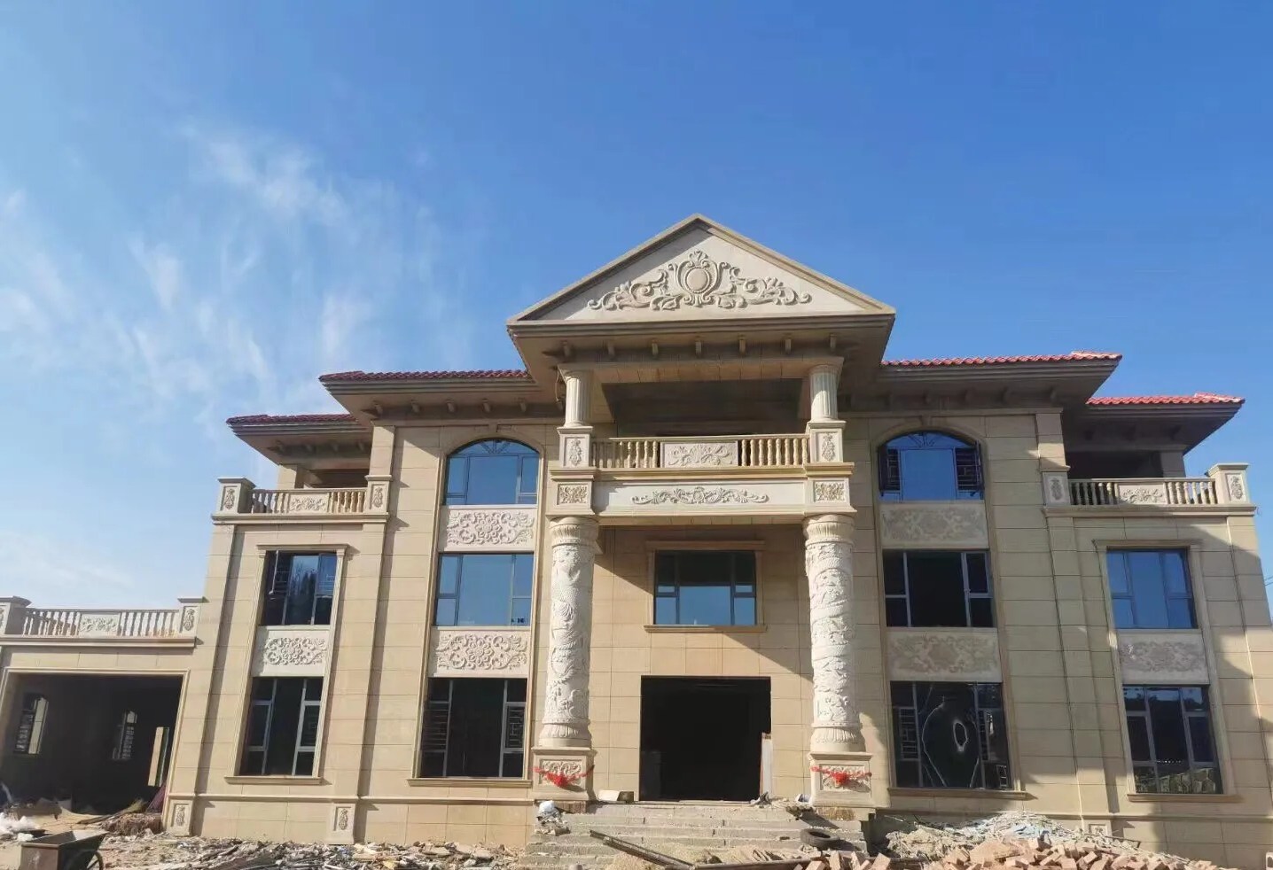 山南 黄金麻花岗岩别墅外墙干挂