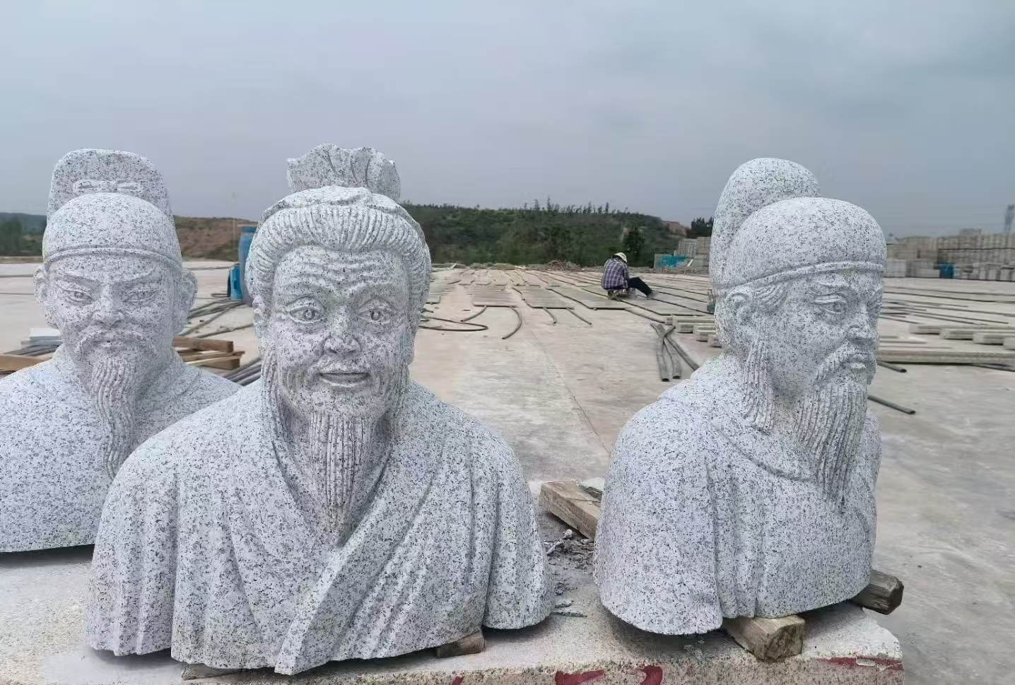 山南 白麻花岗岩石材人物立体雕刻