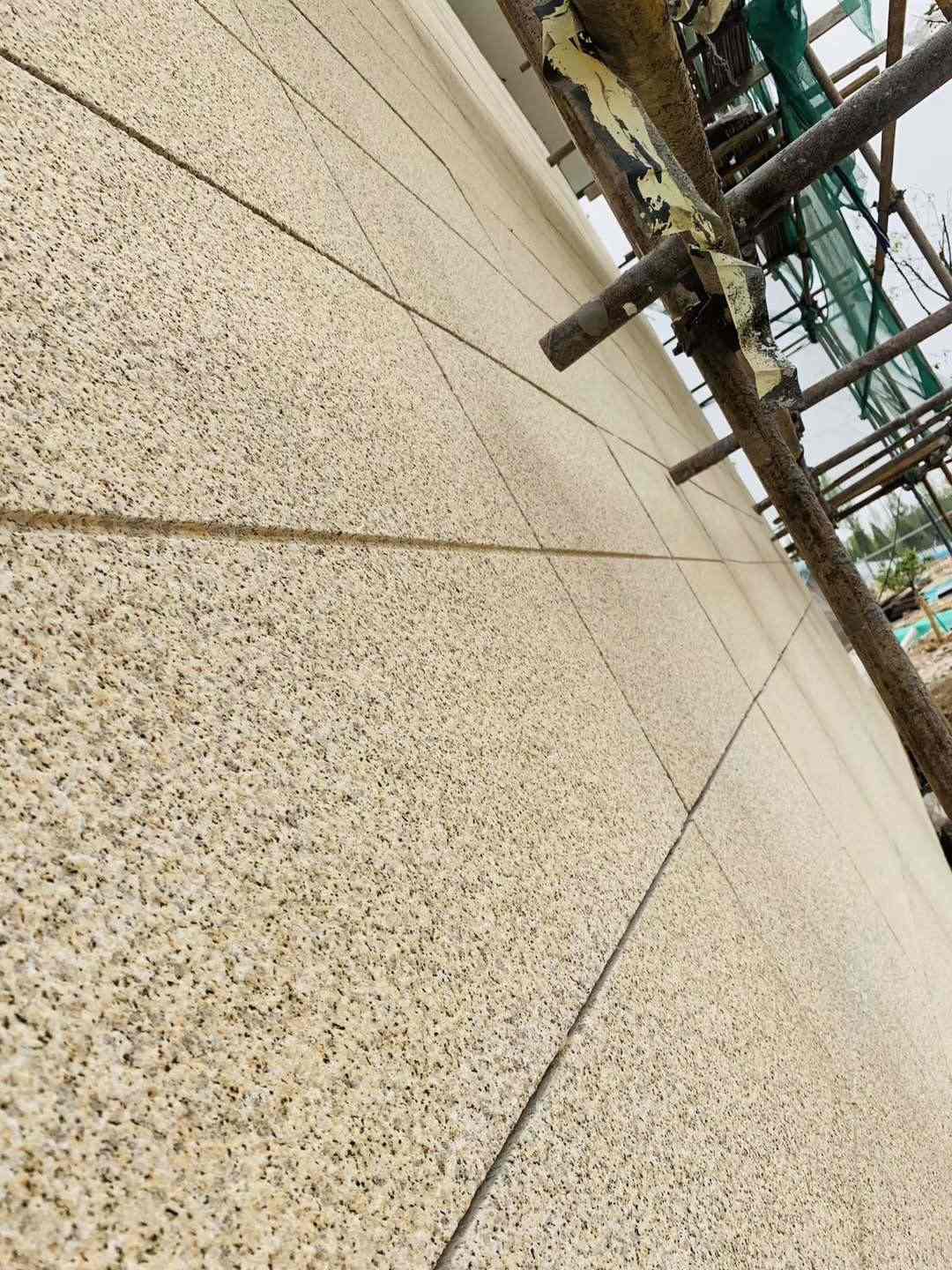 山南 黄金麻花岗岩荔枝面外墙干挂石材效果示例